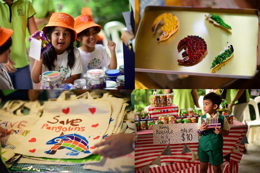 Children made handicrafts and sold them at the ‘I Love Pangolins’ Carnival.